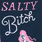 View Women's Salty Bitch Crew Socks - SALTY Bitch" text with a pink mermaid on a navy background