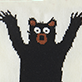 View Bear Naked Women's Crew Socks - Black bear silhouette with raised arms and a surprised face