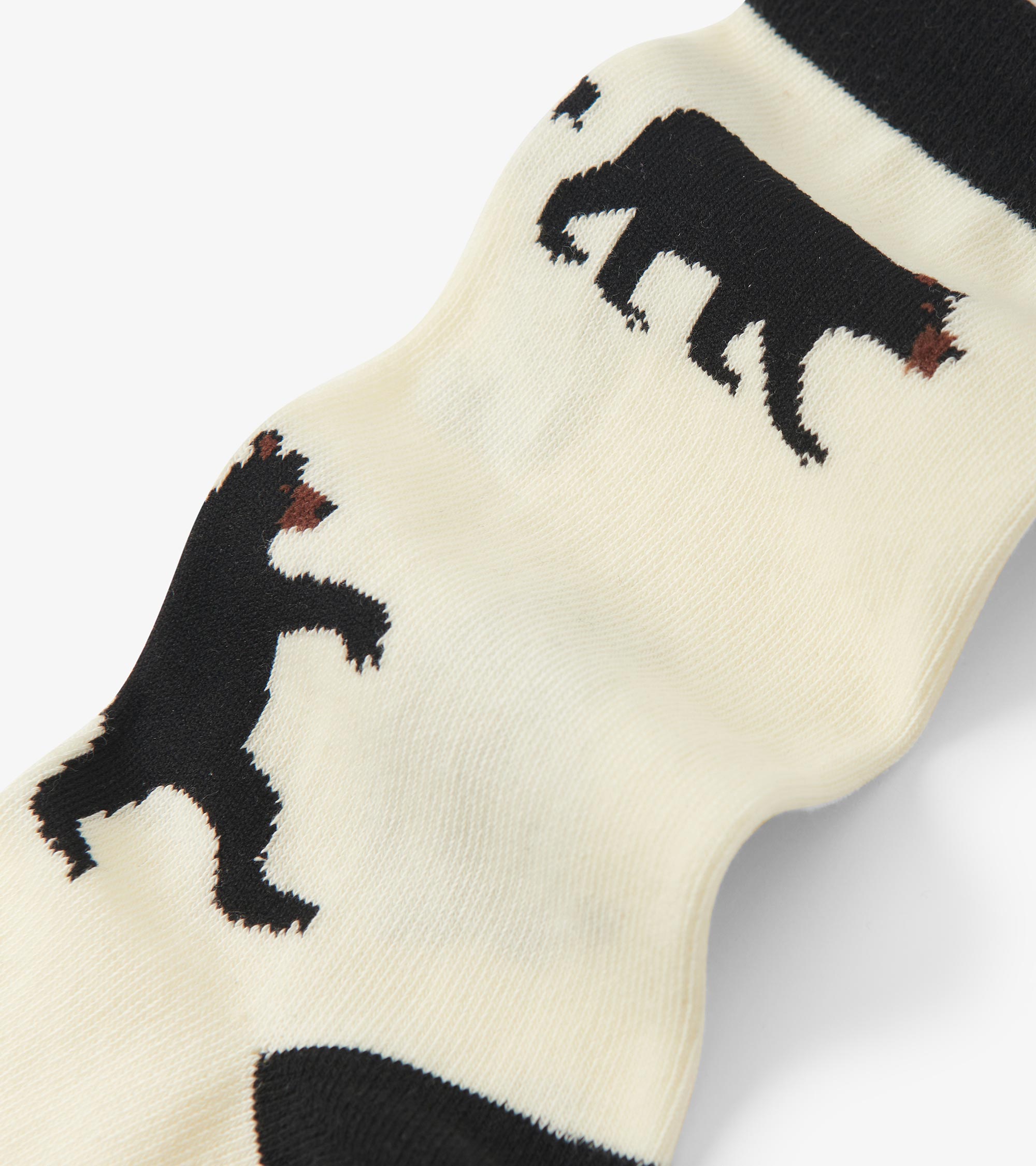 Black Bears on Natural Women's Crew Socks