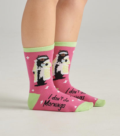 I don't do Mornings Women's Crew Socks