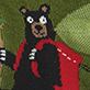 View Happy Camper Kids Crew Socks - Cartoon black bear in a red cape on a green background
