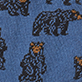 View Wild Bears Kids Crew Socks - Blue patterned fabric with black and brown animal and ornamental motifs