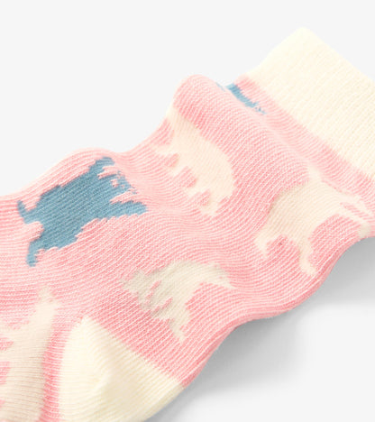 Kids Pink Polar Bears Crew Socks