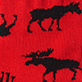 View Moose on Red Kids Crew Socks - Black moose silhouettes on an orange background