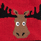 View Moose on Red 2-Pack Baby Socks - Red sweater with a reindeer face design