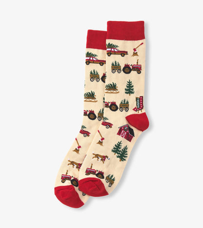 Men's Christmas Tree Farm Crew Socks