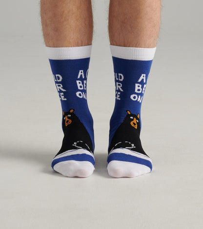 A Cold Bear on Ice Men's Crew Socks