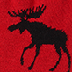 View Moose on Red Men's Crew Socks - Black moose silhouette on a red textured background
