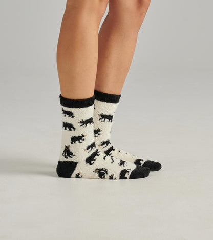 Black Bears Fuzzy Socks