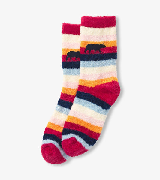 Women's Rainbow Bear Fuzzy Socks