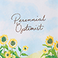 View Women's Perennial Optimist Sleepshirt - Illustrated flowers and green leaves with the words "Perennial Potential" on a light blue background