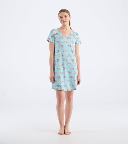 Women's Watercolour Foxes Nightdress