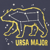 View Ursa Major Men's Tee - Yellow outlined bear with white constellation lines and stars on a dark background, with text 'URSA MAJOR