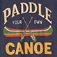 View Paddle Your Own Canoe Men's Tee - Vintage-style sign reading "PADDLE YOUR OWN CANOE" with crossed paddles and a small canoe on a dark background