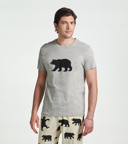 Black Bear on Grey Men's Tee