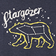 View Stargazer Women's Pajama T-Shirt - Dark blue outlined bear with yellow dotted accents and the word "Katagzer" above