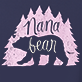 View Nana Bear Women's Pajama T-Shirt - Pink bear silhouette with trees and the words "Nana Bear" on a dark background
