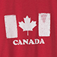 View Red Women's Pajama T-Shirt - Red shirt with a white maple leaf between two white vertical bars and the word "CANADA