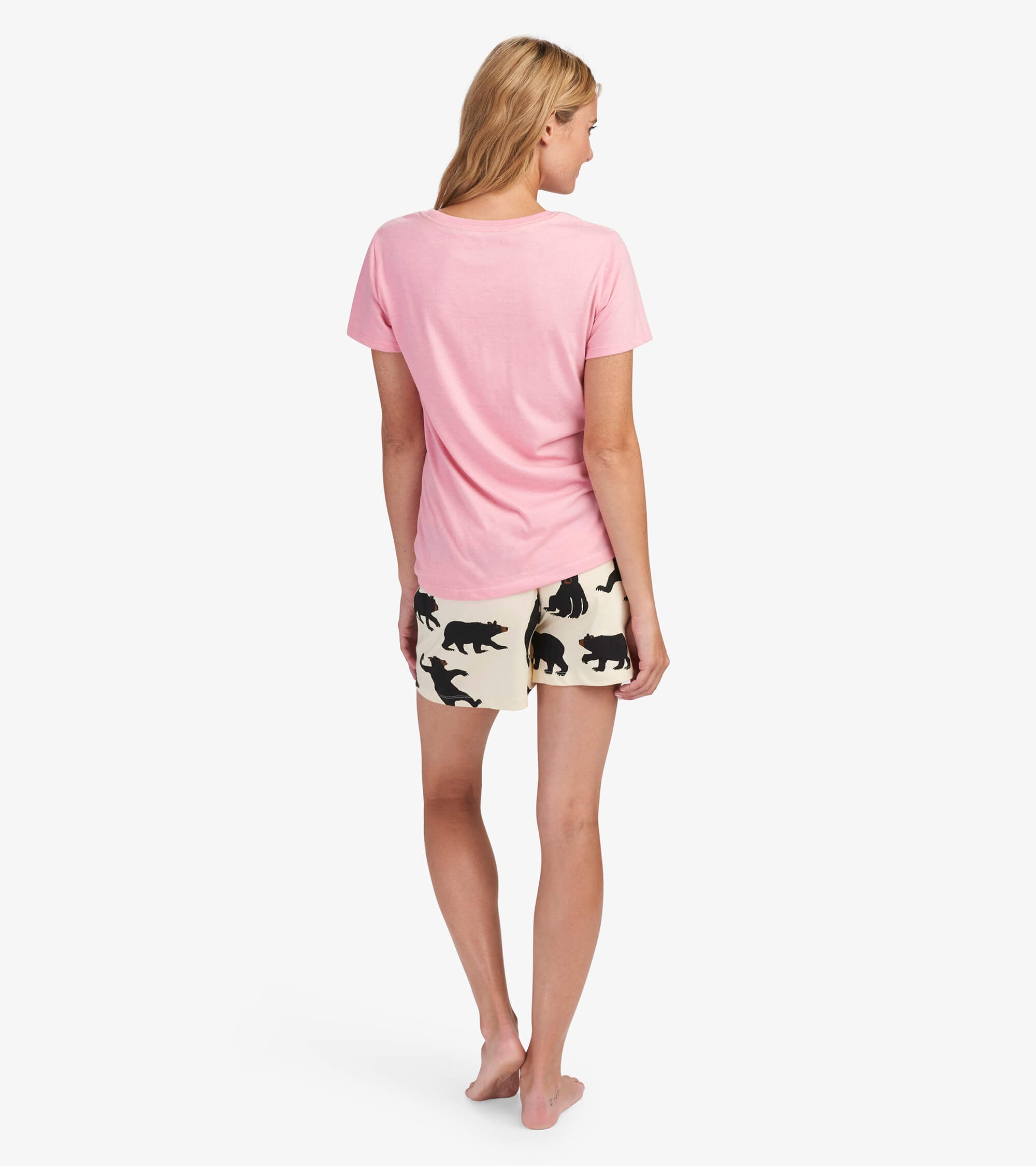 Bear on Pink Women's Pajama T-Shirt