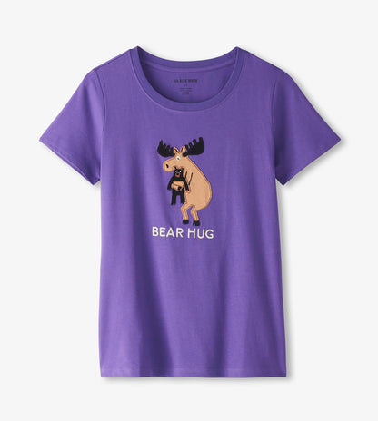 Women's Moose Bear Hug Pajama T-Shirt