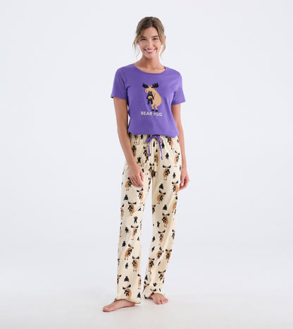Women's Moose Bear Hug Pajama T-Shirt