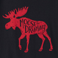 View Women's Moose On Red Pajama T-Shirt - Red moose silhouette with the words "MOOSE DROOL" inside on a dark background
