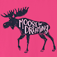 View Raspberry Moose Women's Pajama T-Shirt - Black moose silhouette with white text reading "Moose Dreams" on a pink background