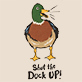 View Shut the Duck Up Tea Towel - Cartoon turkey with text 'Gobble till you wobble!
