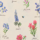 View Wildflowers Tea Towel - Floral pattern with blue and pink flowers and green leaves on a light background