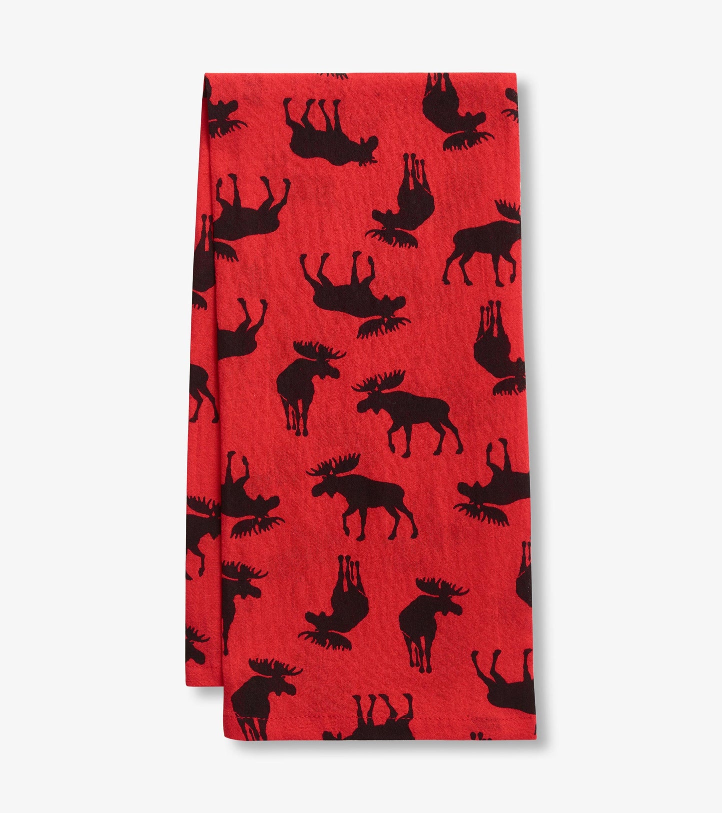 Moose on Red Tea Towel