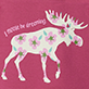 View Patterned Moose Baby Union Suit - Pink moose with floral pattern on a dark pink background, with small curved white text