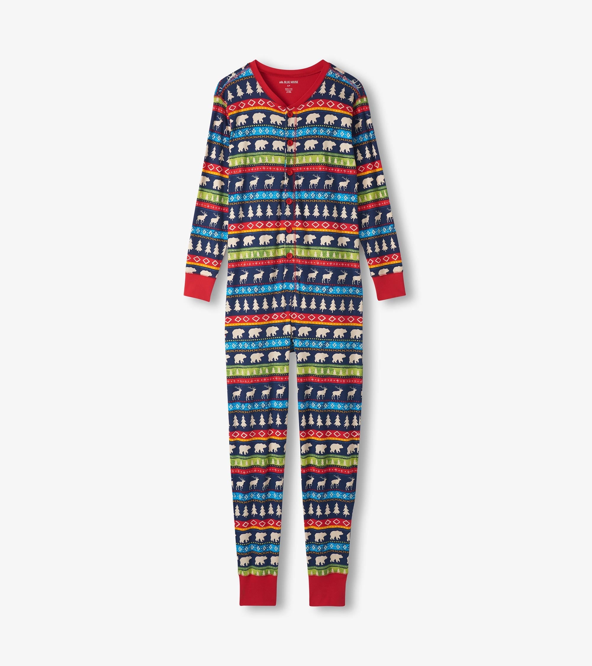 Adult Navy Fair Isle Onesie