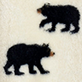 View Kids Black Bears Hooded Fleece Jumpsuit - Two black bear silhouettes on a light background