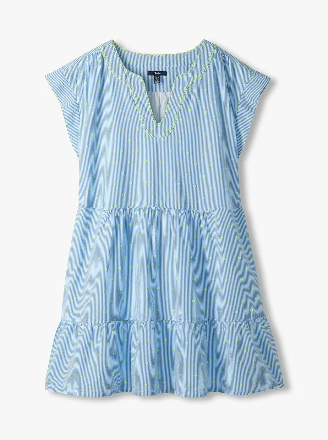 Promotes women's dresses collection.
