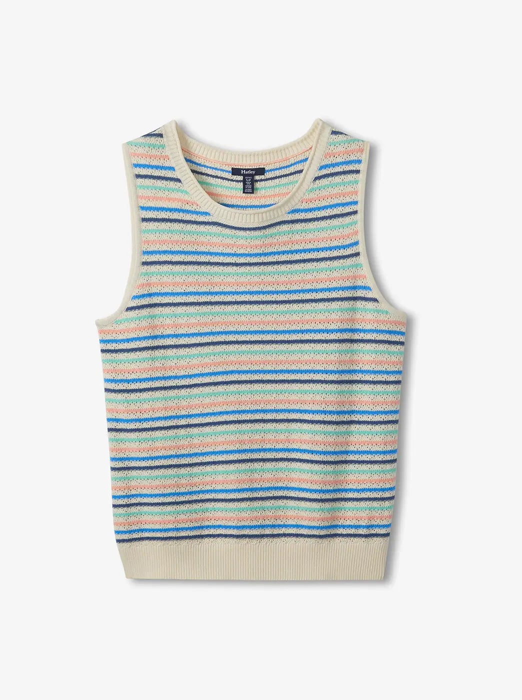 Promotes knit tops collection. With "Knits" text.