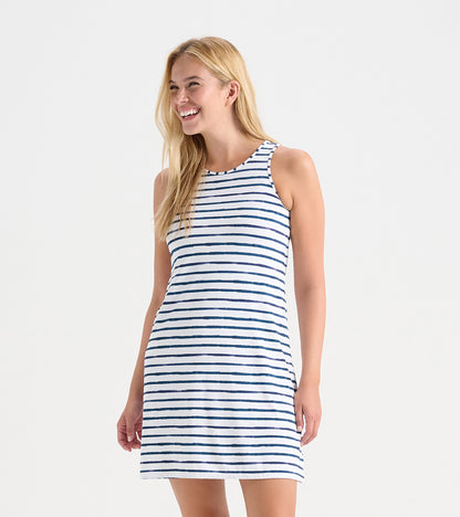 Women's Watercolor Stripes Summer Dress