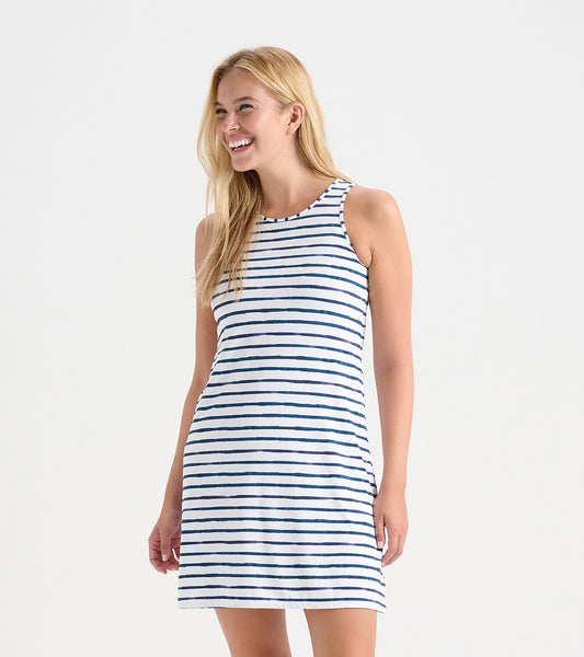 Women's Watercolor Stripes Summer Dress