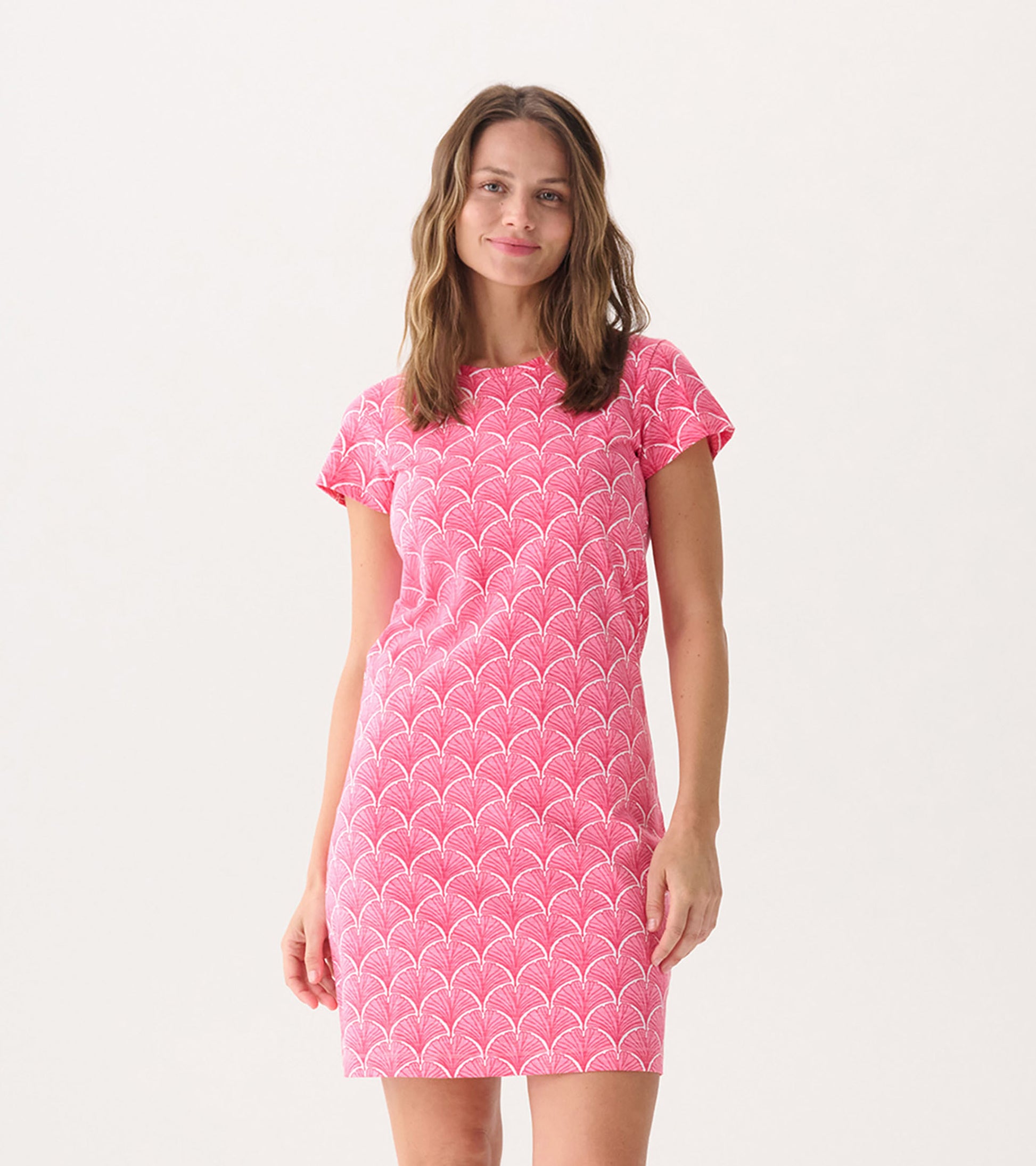 Women's Coral Fans Crew Neck T-Shirt Dress XS Women's Coral Fans Crew Neck T-Shirt Dress XS