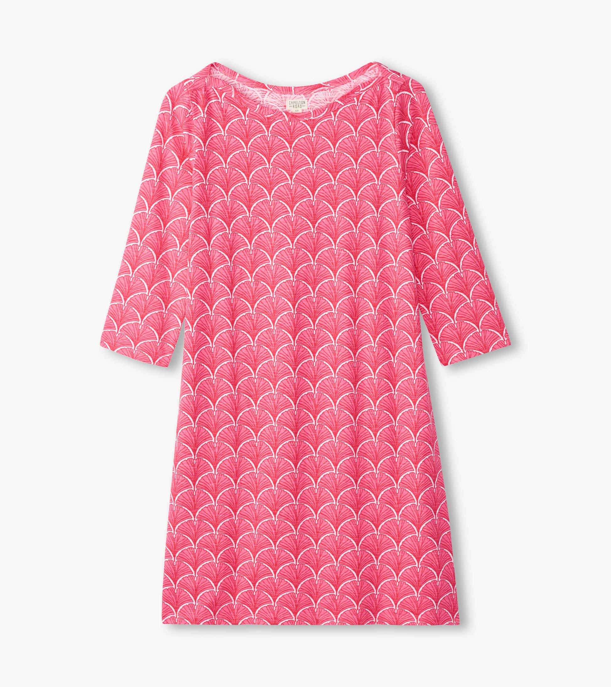 Women's Coral Fans 3/4 Sleeve Summer Dress Women's Coral Fans 3/4 Sleeve Summer Dress