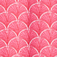 View Women's Coral Fans 3/4 Sleeve Summer Dress - Pink scallop pattern with white fan-shaped lines