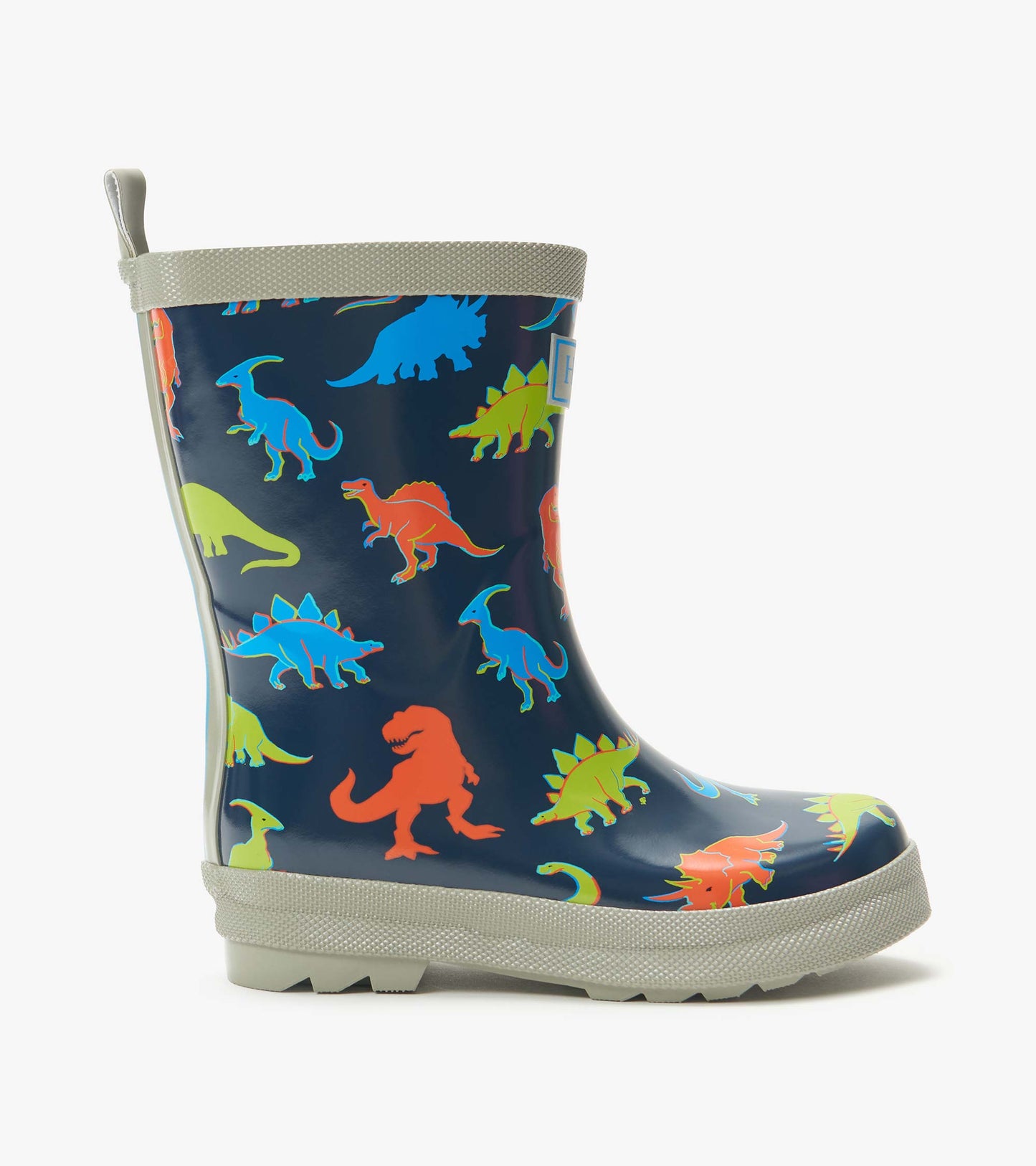 Boys Neon Dinos Shiny Rain Boots