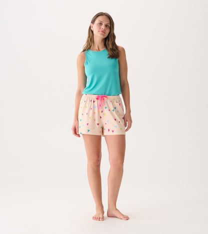 Capelton Road Women's Jelly Bean Hearts Pajama Shorts