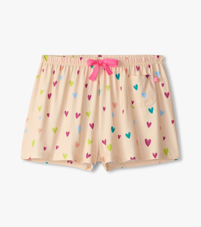 Capelton Road Women's Jelly Bean Hearts Pajama Shorts