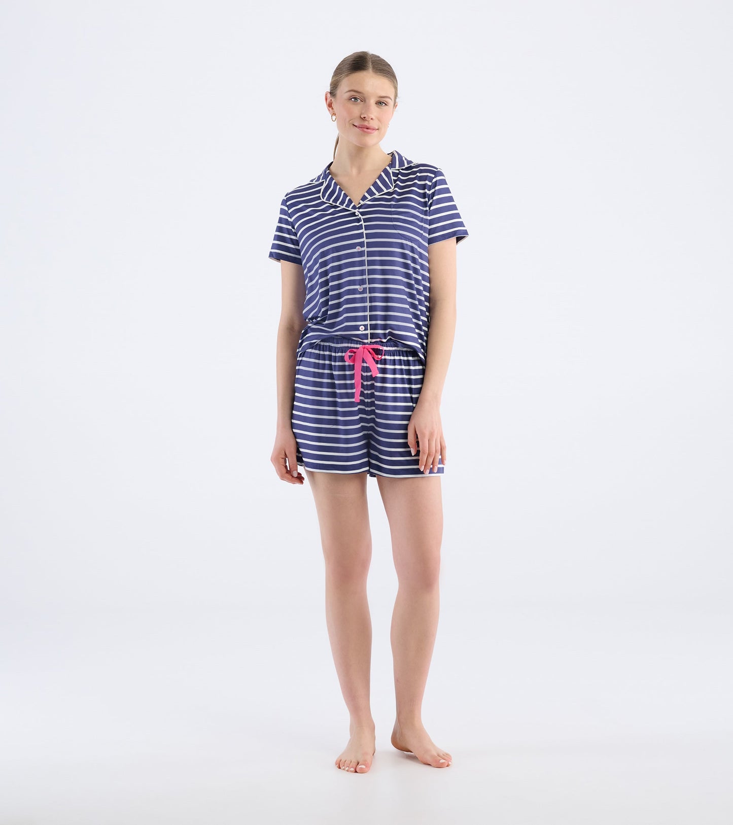 Women's Nautical Stripes Short Pajama Set