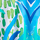 View Women's Painted Pineapple Seaside Beach Dress - Abstract blue and green leaf pattern
