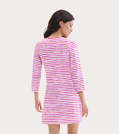 Women's Pineapple Stripes Seaside Beach Dress
