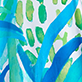 View Women's Painted Pineapple Summer Dress - Abstract blue and green leaf pattern