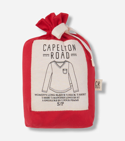 Women's Red Polyknit Long Sleeve T-Shirt