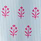 View Women's Wild Flowers Short Pajama Set - Pink leaf motifs on a light blue striped background