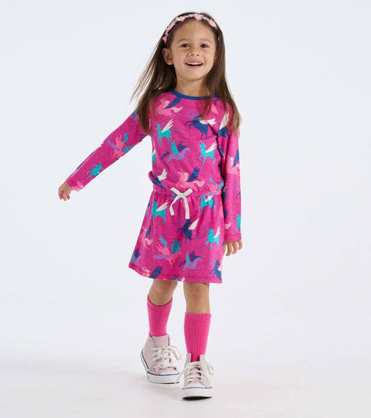 Girls Galactic Unicorn Drop Waist Dress